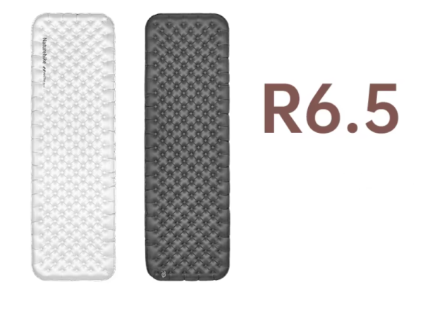 Коврик надувной Naturehike 196х64х10 см, серебристый карбон