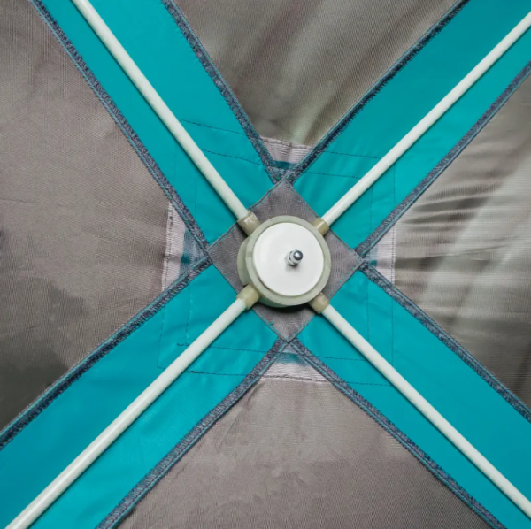 Шатер "СЛЕДОПЫТ" быстросборный, 5 стен, h-2,30 м, 3,4х3,25 м, S по полу 7,6 кв.м, цв. WATERFALL