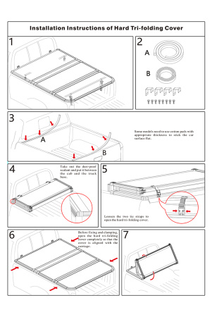 Крышка кузова для Toyota Hilux 2015+ трёхсекционная