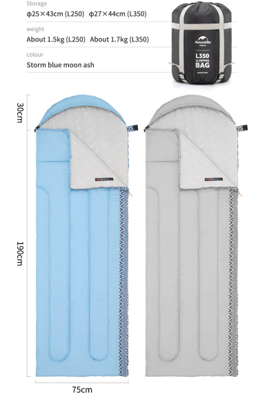 2 Мешок спальный Naturehike Evenlope Down L 250 , (190+30)x75 см, (левый) (ТК: +9°C), серый 2 Мешок спальный Naturehike Evenlope Down L 250 , (190+30)x75 см, (левый) (ТК: +9°C), серый