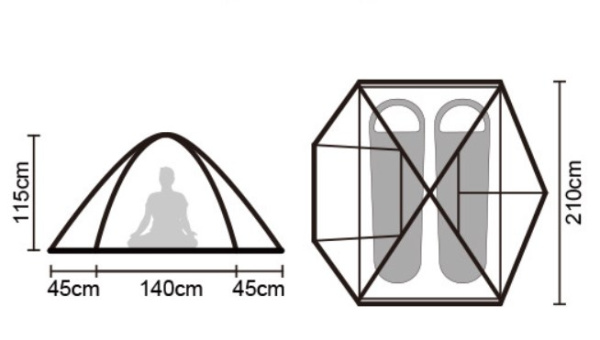 Палатка Naturehike Cloud-Creek, 2-местная, белая