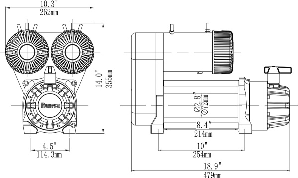 Лебёдка электрическая 12V Runva 10000 lbs 4500 кг (синтетический трос) Лебёдка электрическая 12V Runva 10000 lbs 4500 кг (синтетический трос)