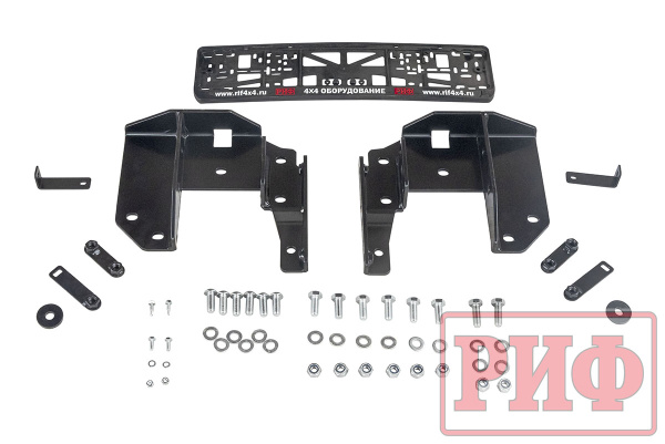 Бампер РИФ передний Toyota Land Cruiser 76/78/79 2007-2024 c доп. фарами и защитной дугой, под штатную лебедку