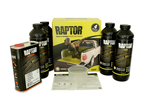 Покрытие защитное повышенной прочноcти RAPTOR, колеруемое, с отвердителем 2K U-POL 4л+1л