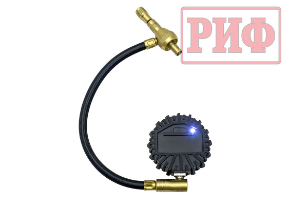 Дефлятор с манометром РИФ цифровой 2.5" с шлангом от 0,3 до 14 атм