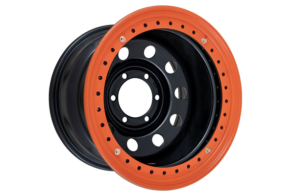 Диск усиленный Тойота Ниссан стальной черный 6x139,7 10xR16 d110 ET-44 с бедлоком (оранжевый)
