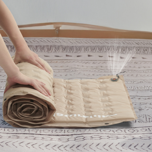 Коврик самонадувающийся Naturehike двойной 200х130х6 см, с подушками, зеленый