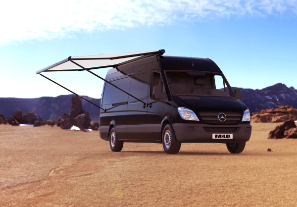 Маркиза автомобильная РИФ 3,0х2,5 м кассетная с электроприводом, корпус черный.