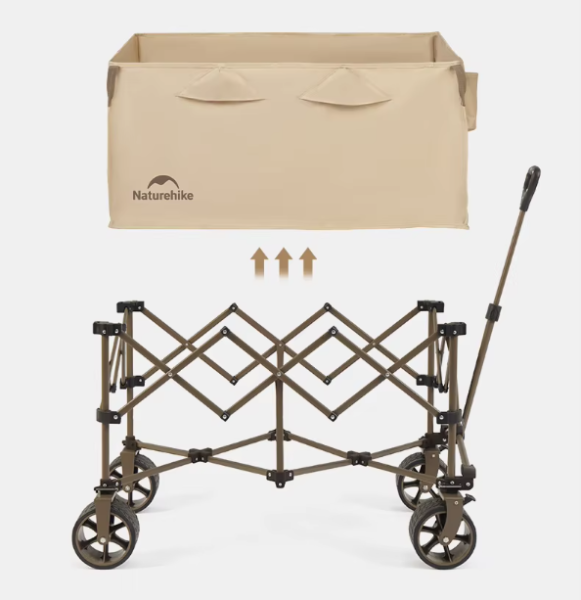 Тележка туристическая Naturehike Rubiks Cube 69,5х45х47,5 см, 80 л, бежевая