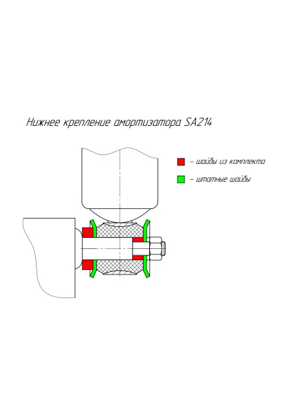 Амортизатор РИФ задний Toyota Hilux 2005-2014, LC 60-70 (рессорная подвеска) лифт 45 мм