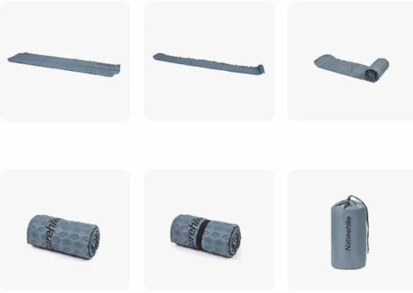 2.Коврик самонадувающийся Naturehike, 185x55x3.5 см, овальный серый.