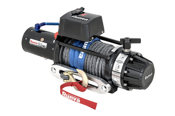 Лебёдка электрическая 12V Runva 12500 lbs 5670 кг (влагозащищенная) синтетический трос