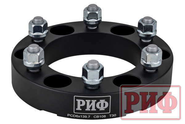 Проставки колёсные РИФ 6x139,7, центр. отв. 108 мм, толщ. 30 мм, 12x1,5 (2 шт.)