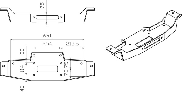 Площадка РИФ под лебёдку в штатный бампер Toyota Land Cruiser 100