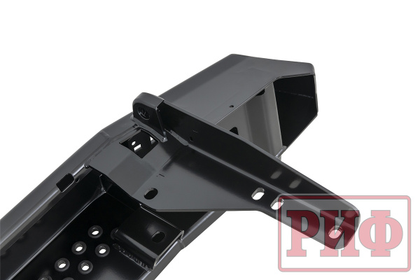 Бампер РИФ силовой задний Toyota Land Cruiser 200 2012-2015 с квадратом под фаркоп, калиткой, фонарями, подсветкой номера, стандарт