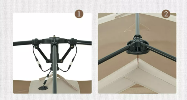 Палатка Naturehike Village 13 автоматическая 5-8-местная, коричневая BlackOut