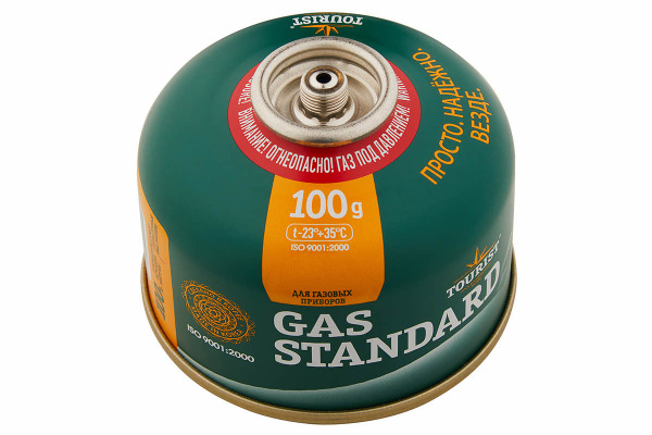 Баллон газовый резьбовой TOURIST STANDARD для портативных приборов 100 г.