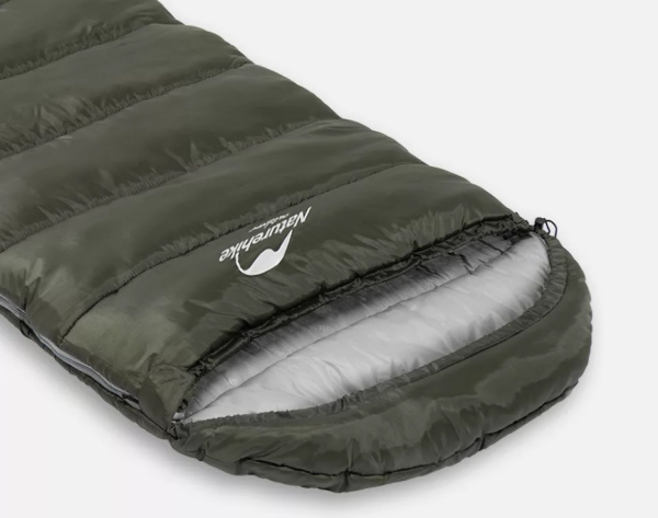 Мешок спальный Naturehike U350, (190х30)х75 см, (левый) (ТК: +1C), темно-зеленый
