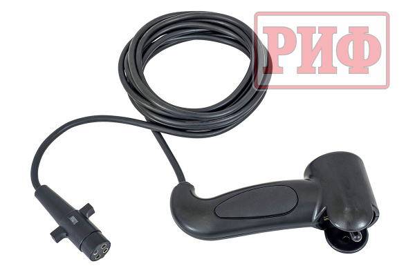 Лебёдка переносная РИФ 9000SR c площадкой в квадрат для фаркопа и проводами (в сборе) синт. трос