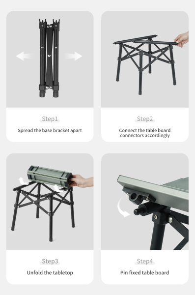 Стол туристический Naturehike Yamami Y01 складной, 52х37,5х41 см, зеленый