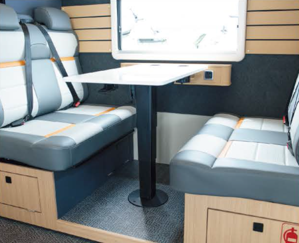 Нога телескопическая для стола в автодом, черная, 1 сторона регулировки