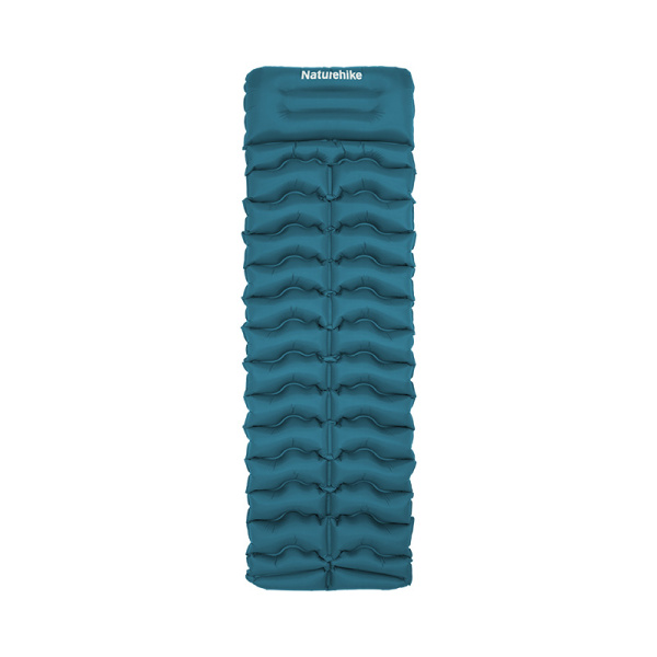 Коврик надувной Naturehike FC01 200х60х6,5 см, с подушкой, голубой