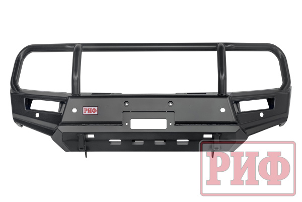 Бампер РИФ силовой передний Mitsubishi Pajero Sport 2015+ под доп. фары и парктрон., с защит. дугой