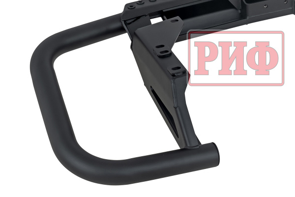 Бампер задний силовой/защита штатного бампера РИФ Toyota Land Cruiser 200 2007-2015 c квадратом под фаркоп, стандарт