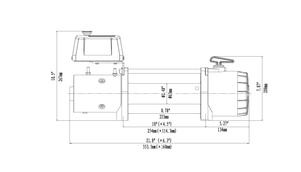 Лебёдка электрическая 12V Runva 9500 lbs 4350 кг (стальной трос)