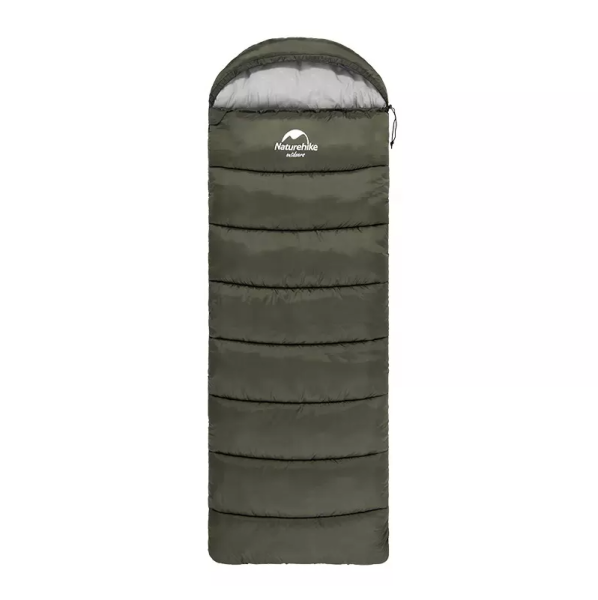 Мешок спальный Naturehike U250, (190х30)х75 см, (правый) (ТК: +6C), темно-зеленый