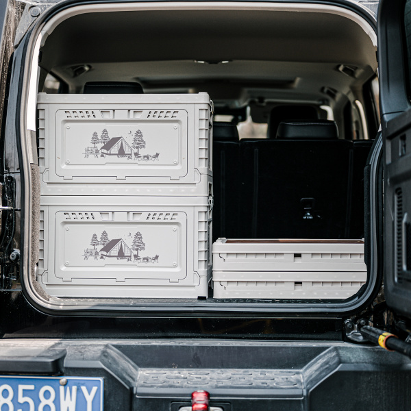 4 Ящик туристический Naturehike 50 л, трансформер, со столешницей, бежевый