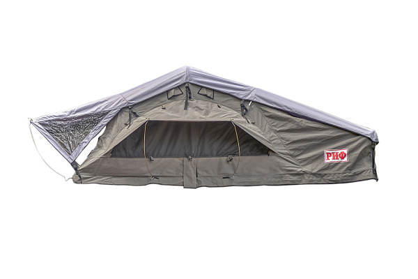 Палатка на крышу автомобиля РИФ Soft RT02-120 PRO, тент серый, 120х(240+70)х115 см