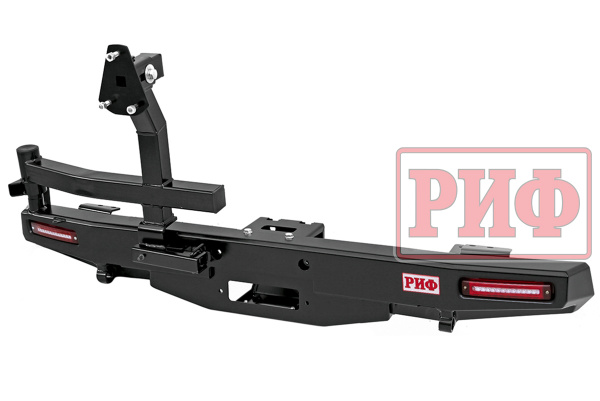 Бампер РИФ задний УАЗ Хантер с площадкой под лебедку, калиткой и фонарями стандарт