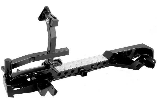 Бампер РИФ силовой задний Mazda B2500/BT50, Ford Ranger 2006-2010 с квадратом под фаркоп, калиткой, фонарями, подсветкой номера