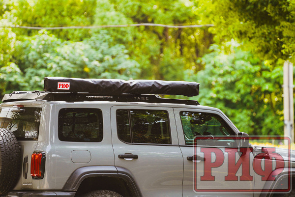 Маркиза автомобильная РИФ веерная, безопорная 2,0х2,0 м (правая)