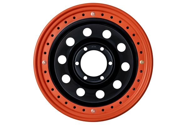 Диск усиленный стальной черный 6x139,7 10xR16 d110 ET-44 с бедлоком (оранжевый)