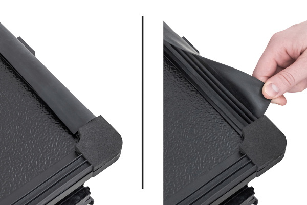 Крышка кузова РИФ для Changan Hunter Plus, трёхсекционная 1650х1680/1640 мм, алюминиевая, черная