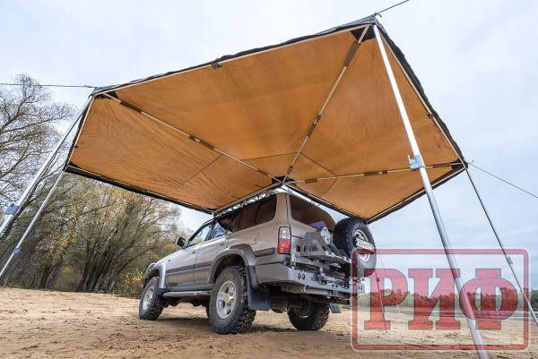 Маркиза автомобильная РИФ комбинированная (прямоугольная с веерной частью) 2,0х2,0 м (левая)