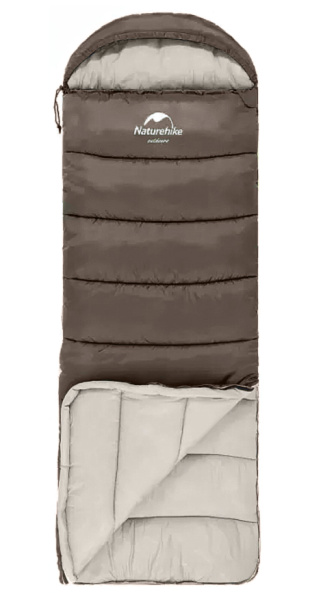 Мешок спальный Naturehike U350S, (190+30)х75 см, (ТК: -3C), (левый), коричневый
