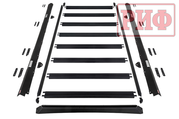 Багажник экспедиционный (платформа) алюминиевый РИФ 1200x2080 мм для Toyota Land Cruiser 200 (с крепежом)