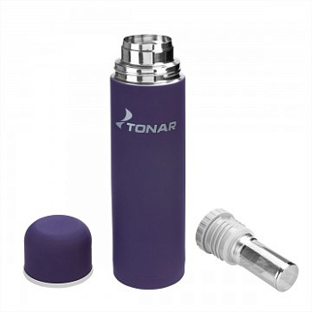 Термос ТОНАР 750 мл. с ситечком, фиолетовый Термос ТОНАР 750 мл. с ситечком, фиолетовый