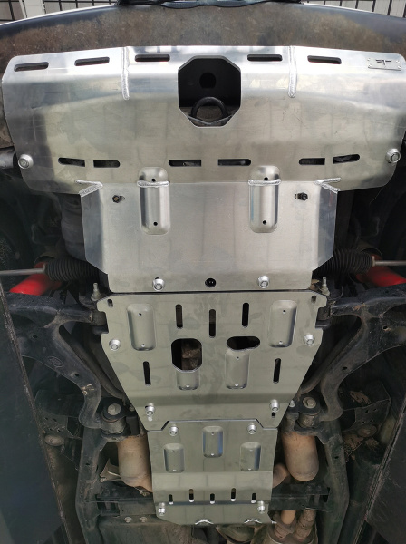 Защита Falcon радиатора, картера, РК, КПП для Land Rover Discovery 4 2009-2016, алюм. 8 мм