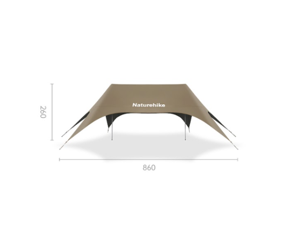 Тент кемпинговый Naturehike Cloud Skies (Yunxiao) 860 8,6х5,5 м., коричневый, блэкаут