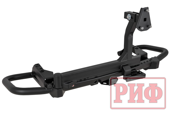 Бампер РИФ силовой задний Toyota Land Cruiser 200 2007-2015 c квадратом под фаркоп и калиткой