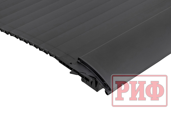 Крышка кузова РИФ для Changan Hunter Plus, роллета раздвижная 1650х1666 мм, алюминиевая, черная