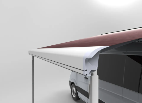 3 Маркиза автомобильная РИФ 3,0х2,5 м кассетная, привод механический, электромотор, корпус белый