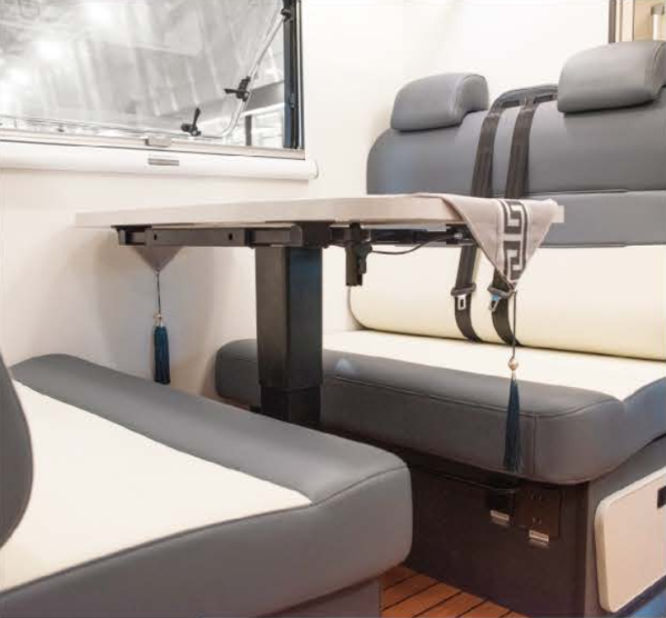 Нога телескопическая для стола в автодом, черная, вращение 360