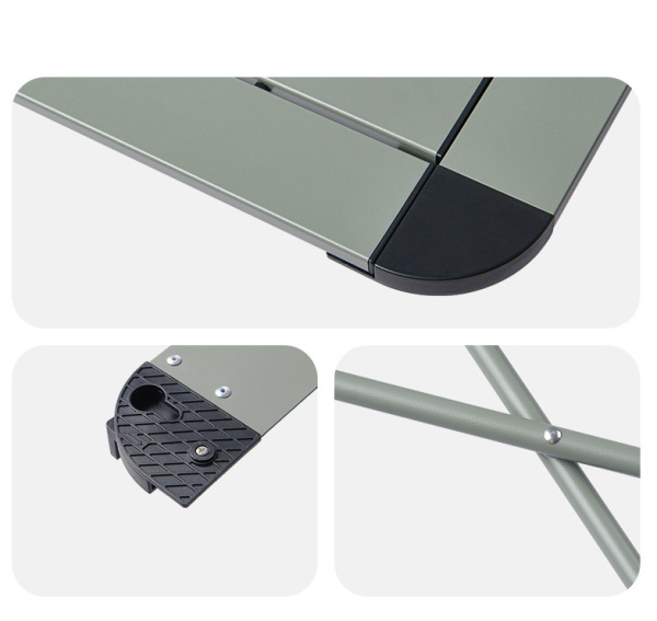 3 Стол туристический Naturehike Yamami L03 алюминиевый, 52,5х52,5х42 см, складной, титаниум