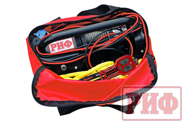 Лебёдка переносная РИФ 3500A c малой площадкой и проводами (в сборе) стальной трос