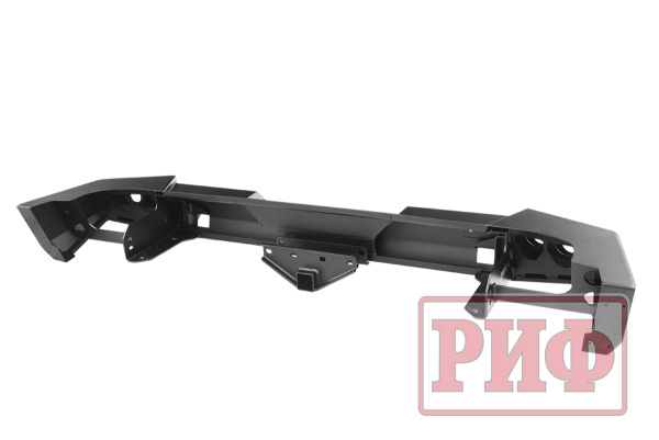 Бампер РИФ силовой задний Jeep Wrangler JK 2007-2018 с квадратом под фаркоп и фонарями, стандарт